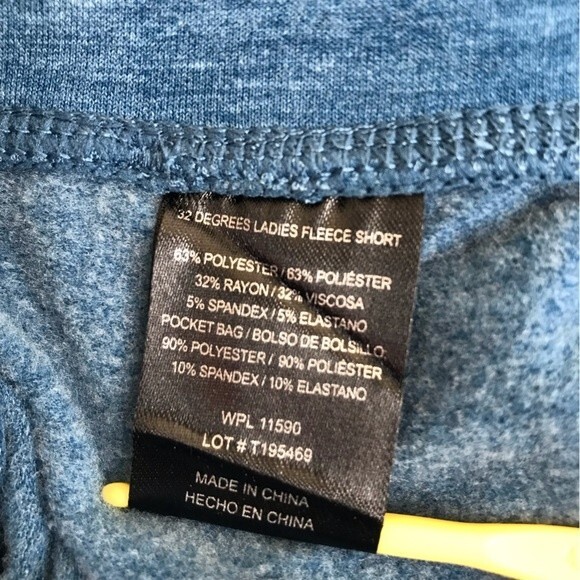 32 Degrees Cool Fleece Shorts Heather Blue 4 Inch Inseam Women Size Large - Picture 12 of 14